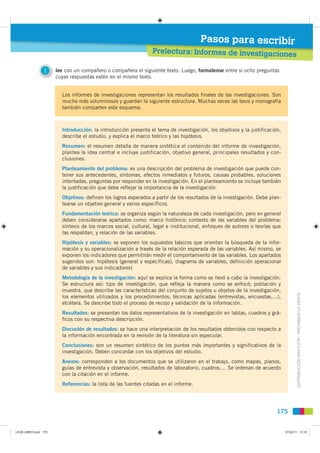 Pasos para escribir
                                                                 Prelectura: Informes de investigacion...