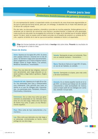Pasos para leer
                                                    Prelectura: Subdivisiones del género dra
             ...