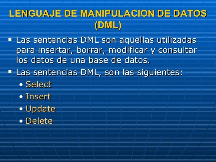 Lenguaje de Manipulación de Datos