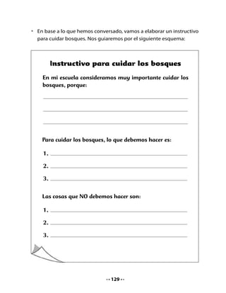 CLASE
                                     6


1. Recordemos la clase pasada

•   Cuenta con tus propias palabras el cuento Un lugar para vivir,
    turnándote con tus compañeros.




2. Palabra clave

•   Revisemos la palabra clave para la letra V.




                    V	 	       	     									 				v



                                    131
 