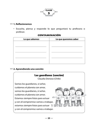 . ¡Inventemos un lema para nuestra brigada!

•   Reúnete con tres compañeros (as) y forma un grupo.
•   Inventen un lema para la brigada.
•   Léanlo al curso.

. Lectura compartida


                                  La bruja
                            M. Elena Walsh (Argentina)

       La bruja, la bruja
       se quedó encerrada
       en una burbuja
       la bruja, la boba,
       con escoba y todo,
       con todo y escoba.
       Está prisionera,
       chillando y pateando
       de mala manera.
       Tiene un solo diente,
       orejas de burro
       y un rulo en la frente.



Escucha, piensa y responde:

•   ¿De quién habla el poema?
•   ¿Qué problema tiene? ¿Por qué?
•   ¿El poema se trataba de lo que dijiste?
    ¿Por qué sí? ¿Por qué no?


                                       2
 
