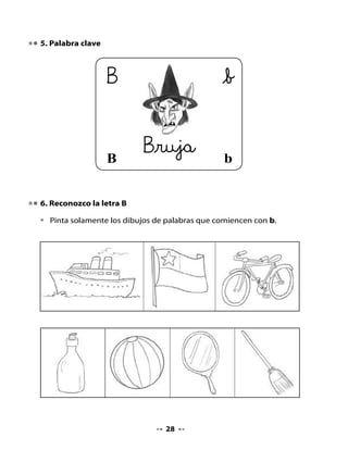 CLASE
                                     6


. Recordemos lo que hemos hecho

•   Canta la canción Los guardianes.
•   Lee en coro con tu curso el lema de la brigada ecológica.
•   Lee con tu profesora o profesor el siguiente texto informativo.


    ¿Sabías que…
    reciclar es transformar y reutilizar?
    El reciclado de papel contribuye
    a talar (cortar) menos árboles.


2. Formación de sílabas




B
•   Rellena la letra B con líneas onduladas de colores.
•   Junta la letra con las vocales y forma sílabas.


                                            a

                                            e

                                            i

                                            o

                                            u



                                    0
 