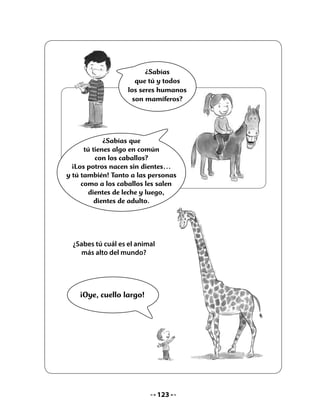 Luego de leer estas informaciones sorprendentes, pídales que cuenten otros datos tan
curiosos como estos de animales que ellos puedan conocer.
Finalmente, invítelos a que miren la imagen del rinoceronte y la expresión de su rostro, para
que luego intenten imaginar lo que está pensando. Pida que escriban lo que se imaginan en
las líneas de escritura.

CIERRE

5. Actividad de escritura
Pida que lean junto a usted la siguiente frase, que la repasen y luego la completen en la línea
caligráfica con todos los nombres de sus compañeros o compañeras que comienzan con R.
Invíteles a apoyarse en la lista gigante del curso que está en el muro de su sala letrada.
Recuérdeles que los nombres de las personas se escriben siempre con mayúscula.




                                             125
 