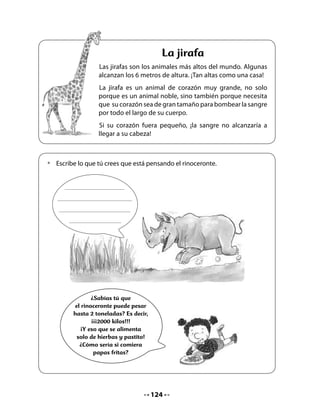 6. Bitácora de Aprendizaje Oral
Comente oral y brevemente con su curso lo que aprendieron hoy. Haga una síntesis de la
clase.

                                        ¿Qué
                                     aprendimos
                                        hoy?




  H           Pida que soliciten ayuda a un familiar para investigar sobre el animal que
              más les guste y para completar la ficha de sus disertaciones. Si es posible,
  Tarea       que traigan dibujos o fotos del animal elegido.


Ficha de apoyo para la tarea:


                                  Mi animal favorito
           ¿Cómo se llama el animal?:
           ¿Dónde vive?:

           ¿Qué come?:
           ¿Por qué te gusta o por qué lo elegiste?:



             Dibújalo aquí:




                                           126
 