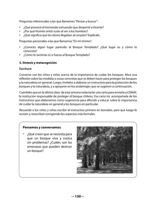 CLASE
                                               6


INICIO

1. Activando la memoria
Para evocar el cuento leído, Un lugar para vivir, pida a sus alumnos parafrasearlo (relatarlo
con sus propias palabras). Invítelos a pedir la palabra y respetar turnos.
Cuénteles que hoy seguirán aprendiendo sobre los venados y, además, aprenderán a leer y
escribir palabras con una nueva letra, la v. Invite a dos o tres voluntarios para que presenten
la disertación sobre un animal que prepararon en días anteriores (no más de 5 minutos cada
uno).

DESARROLLO

2. Palabra clave
Cuénteles que hoy, igual que en la clase de nuestros personajes Pepa, Lili, Memo y José,
aprenderán a leer y escribir la letra v.
Presente la letra v en sus cuatro modalidades, mayúscula, minúscula, imprenta y cursiva, y
asóciela con la palabra clave (recuerde colocarla en la sala letrada, apoyada por el dibujo).
Apoye la articulación del sonido v. Recuerde que leemos con los sonidos de las letras, no
con su nombre.

Palabra clave:




                          V	 	          	     									 				v



                                            132
 