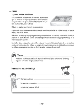 Lectura coral:
Lea usted el texto una vez y luego en coro con sus alumnos. Varíe la modalidad de lectura
para que la actividad sea más entretenida: con velocidad de cocodrilo, con lentitud de cara-
col.

Comprensión:
Formule preguntas tales como:

•   ¿Qué significa refunfuñar?
•   ¿Puedes inventar una oración con esa palabra?
•   ¿Cuánto demorará un cocodrilo en lavarse los dientes? ¿Por qué piensas eso?

Separación de palabras en sílabas:
Pronuncie la palabra “cocodrilo” separándola en sílabas y golpeando las palmas de las manos
para cada sílaba. Llame la atención de los niños sobre la presencia de cuatro sílabas y escriba
la palabra en el pizarrón.


                                  co – co – dri – lo
Pida que busquen otras palabras que tengan cuatro sílabas; si le parece necesario, ofrézcales
ejemplos como “e – le – fan – te”; “ca – mi –se – ta”, etc., siempre golpeando las palmas y
luego escribiéndolas. Los alumnos proponen sus palabras oralmente, todo el curso verifica
golpeando las palmas y, si hay acuerdo, la palabra se escribe en la pizarra.
Lea junto al curso las palabras escritas en el pizarrón.

3. Interrogación del texto
Invite a niñas y niños a intentar leer el título del texto. Luego, a describir las ilustraciones.
Finalmente, pídales que formulen hipótesis sobre el contenido que tendrá el texto.




                                              183
 
