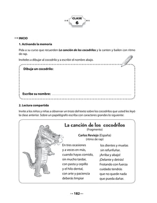 4. Lectura del texto
Lea el texto en voz alta mientras el curso sigue la lectura en sus Cuadernos.



                          El zorro y el quirquincho
                                    (Cuento tradicional)

       Un día hicieron un trato el zorro y el quirquincho. El zorro dio su chacra al
   quirquincho para que la sembrara a medias con él.
   Como el quirquincho tiene fama de ser poco inteligente, el zorro pensó que se
   aprovecharía de su trabajo y le dijo:
   - Este año, compadre, como es justo, será para mí todo lo que den las plantas
     arriba de la tierra y para usted lo que den abajo.
   El quirquincho sembró papas. Tuvo una magnífica cosecha y al zorro le tocó una
   cantidad de hojas inservibles.
   Al año siguiente el zorro, molesto por el mal negocio, le dijo a su amigo:
   - Este año, compadre, como es justo, será para mí lo que den las plantas de-
     bajo de la tierra y para usted lo que den arriba.
   - Bien, compadre, será como usted dice.
   El quirquincho sembró trigo. Llenó su granero de espigas y al pobre zorro le
   tocó una cantidad de raíces inútiles.




                                            184
 