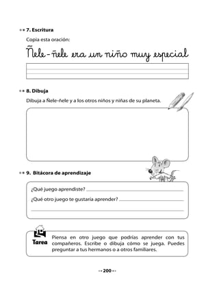 CLASE
                                     6

1. Revisemos nuestros juegos
Comparte con tu curso el juego que preparaste en tu casa. Explícalo y
observa si todos lo comprendieron. Luego, escucha la presentación que
harán algunos compañeros de los juegos que prepararon en sus casas.

Pueden practicar algunos de ellos.

Observa la presentación de un juego que hizo Lili a sus compañeros.
¿Adivinas cómo se llama el juego?

¡Muy bien! Es el juego ¡Un, dos, tres, momia es! Si no lo conoces, pide
que te lo expliquen y practíquenlo en el recreo.




2. Un texto extraordinario
Leamos el título de este texto.

•   ¿Sabes lo que significa OVNI?
•   ¿Sabes lo que es una sigla?
•   ¿Qué otra sigla conoces?



                                     201
 