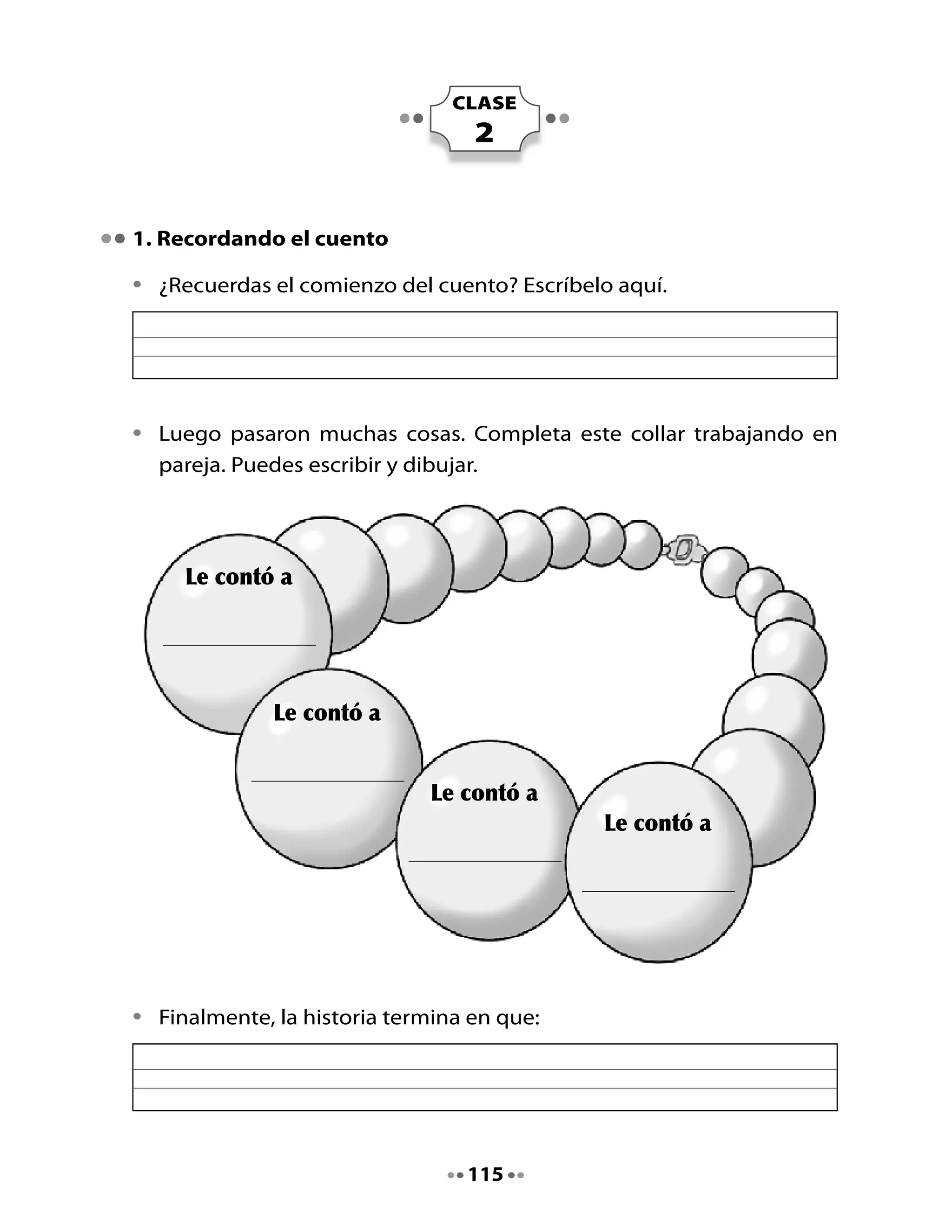 2. Lectura compartida

	
                          El trencito de estrellas
                                     Anónimo

      En	un	trencito	de	estrellas,
      la	luna	llegó	hasta	el	mar
      y	encontró	a	una	ostra	triste,
      a	quien	no	pudo	alegrar.



      En	un	trencito	de	estrellas,
      la	luna	llegó	hasta	el	mar
      y	la	ostra	sin	su	perla,
      su	pena	le	fue	a	contar.



      En	un	trencito	de	estrellas,
      la	luna	llegó	hasta	el	mar
      y	vio	que	un	pulpo	amigo,
      a	la	ostra	quiso	escuchar.




Piensa y responde:

•	   ¿De	qué	habla	el	poema?
•	   ¿Este	poema	trataba	de	lo	que	dijeron?	¿Por	qué	sí?	¿Por	qué	no?
•	   ¿Quién	llegó	al	mar?


                                       116
 