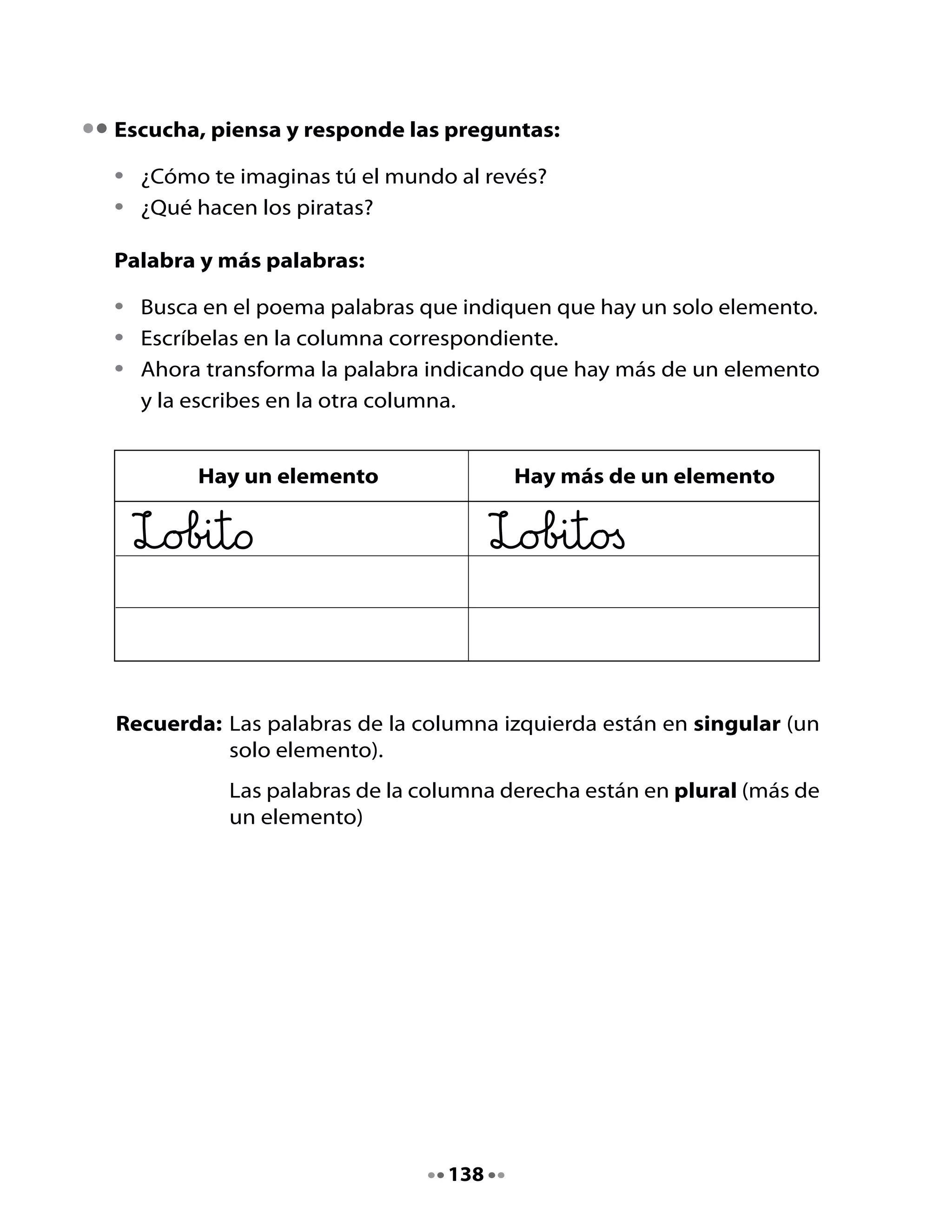 3. Reconozco palabras con br



                        patas
                       de cabra           polvos
                                            del
     Abracadabra                        chipiricoco

                                                     que la
                                                 magia aparezca
                                                   de a poco




•	   Lee	las	palabras	mágicas.
•	   Pinta	las	nubes	que	tienen	una	palabra	con	el	grupo	consonántico	
     br.




                                  139
 