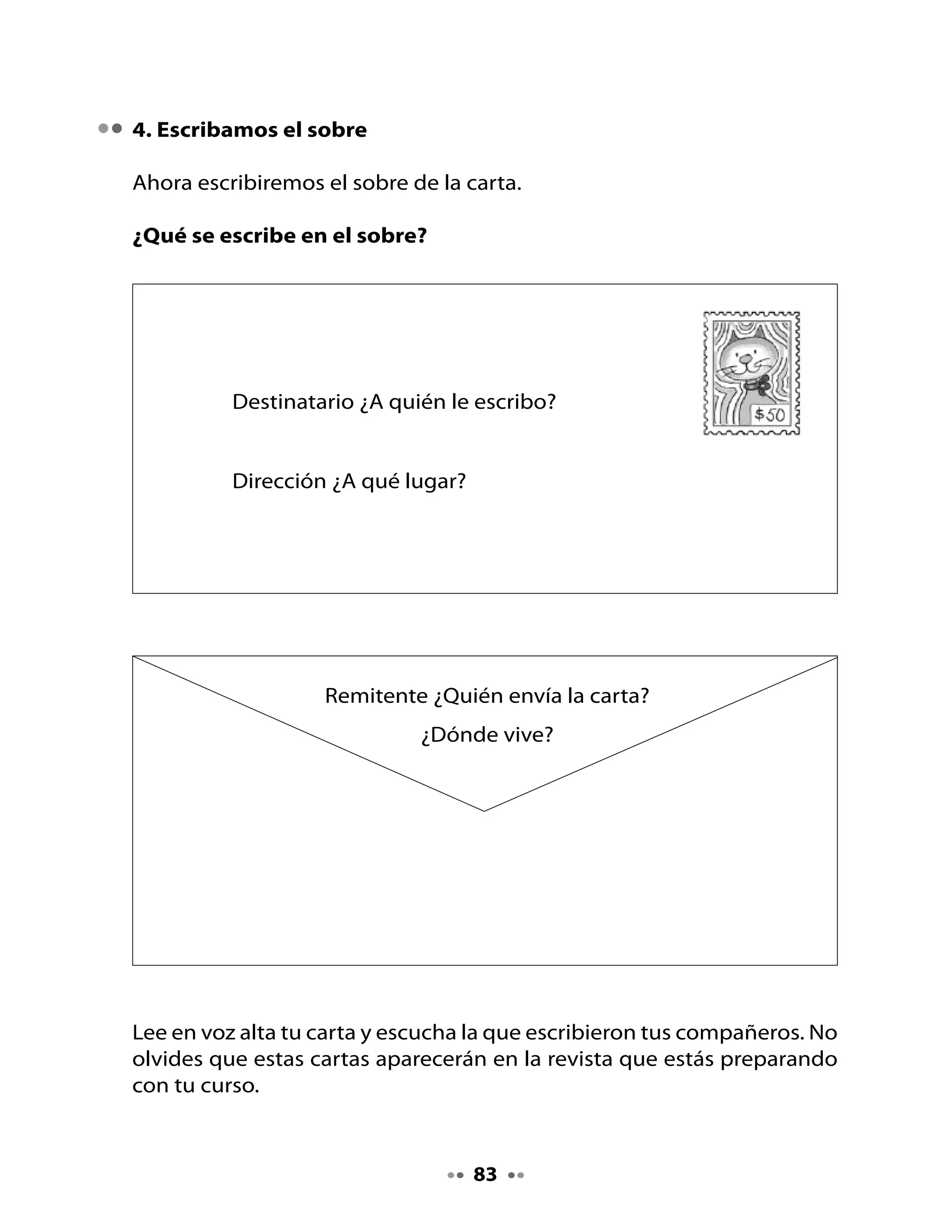 5. Dibujemos
                                      ¡Esto	es	
El	viaje	en	globo	aerostático	      fantástico!	
es	emocionante,	porque	          ¡Veo	los	ríos	y	la	
se	ven	muchas	cosas	                   tierra!	
desde	la	altura.	
Dibuja lo que te gustaría ver                                  ¡Yo	veo	
desde lo alto si hicieras                                 edificios,	trenes	
un viaje en globo.                                        y	mucha	gente	
                                                            chiquitita!




Mi Bitácora de aprendizaje


  Me	gustó	esta	clase,	porque	                                          	




  H
               Inventa	otra	sopa	de	letras	con	palabras	con	gl.
 Tarea


                                   84
 