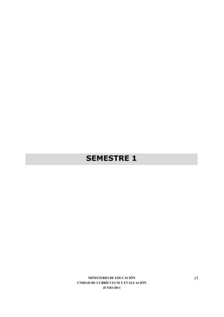 SEMESTRE 1




     MINISTERIO DE EDUCACIÓN        37
UNIDAD DE CURRÍCULUM Y EVALUACIÓN
             JUNIO 2011
 