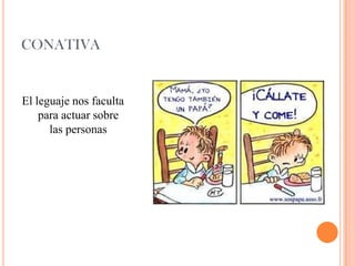 CONATIVA
El leguaje nos faculta
para actuar sobre
las personas
 