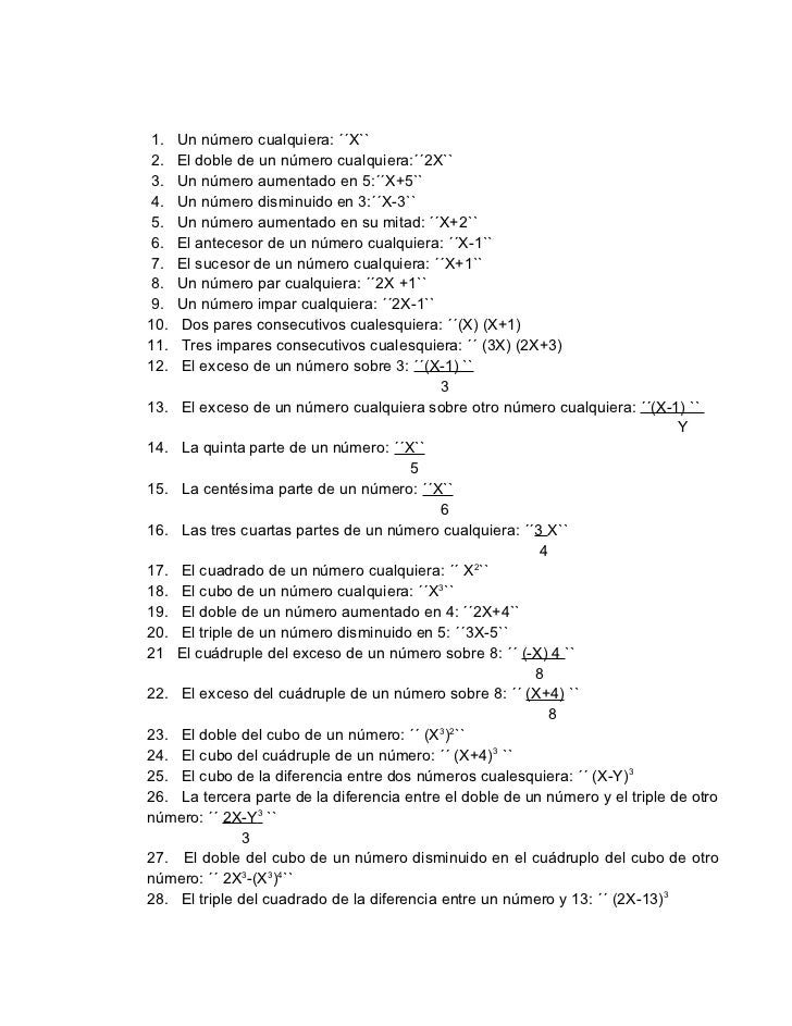 Lenguaje Algebraico