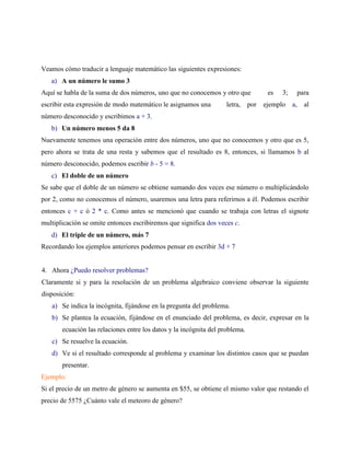 Lenguaje algebraico