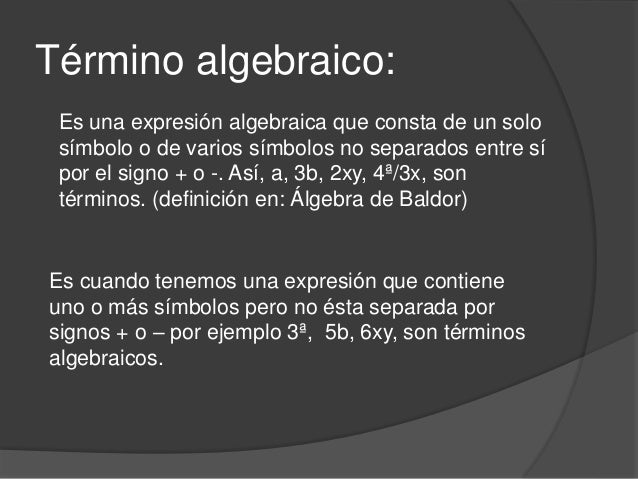 Lenguaje algebraico