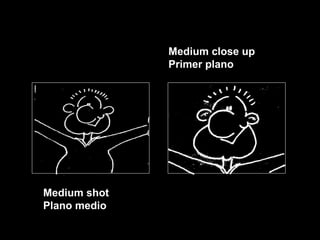 Medium close up
Primer plano
Medium shot
Plano medio
 