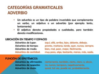 Lenguaje Categorias Gramaticales