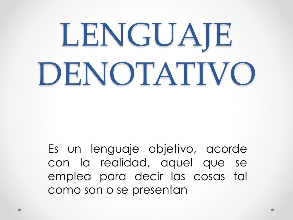 Lenguaje denotativo