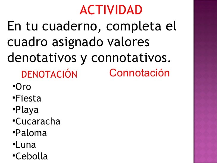Lenguaje denotativo y el connotativo