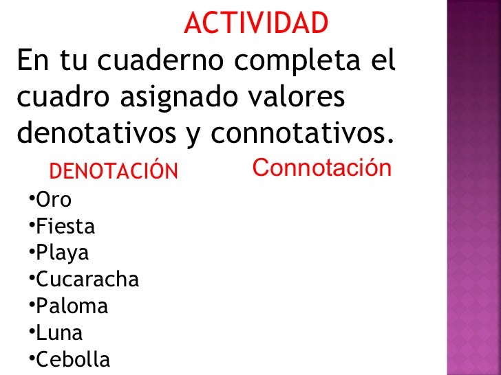 Lenguaje denotativo y el connotativo