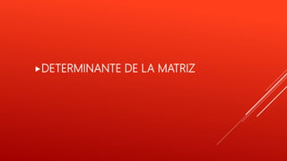 DETERMINANTE DE LA MATRIZ
 