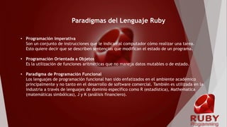 Lenguaje de Programación Ruby | PPTX