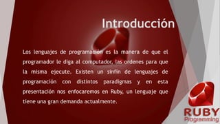 Lenguaje de Programación Ruby | PPTX