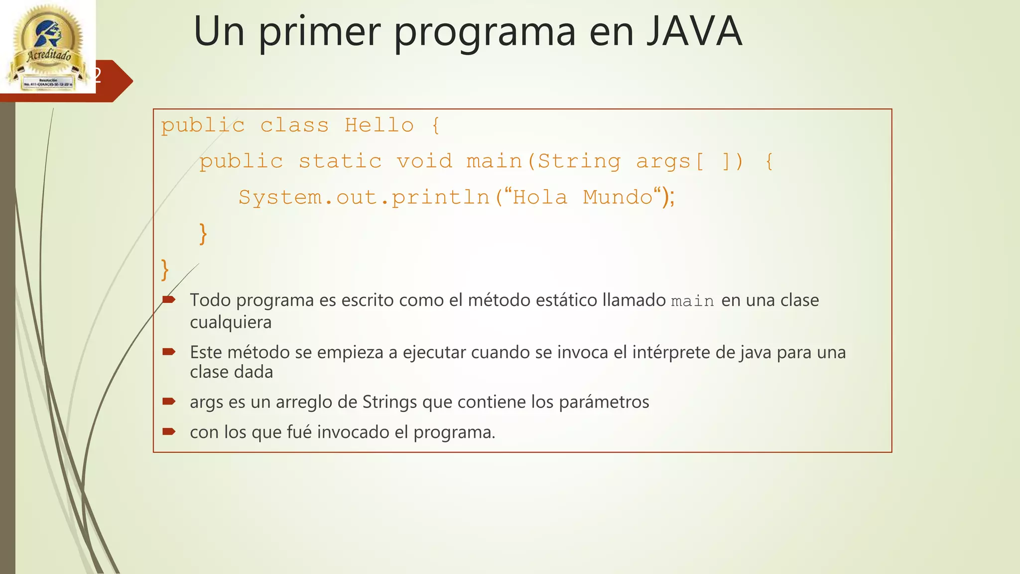 Lenguaje de programacion java, conceptos | PPT