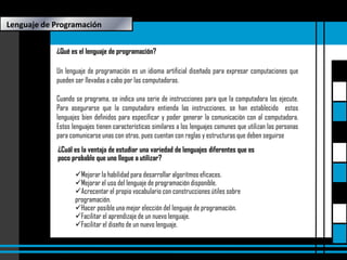 Lenguaje de programacion presentacion. | PPTX