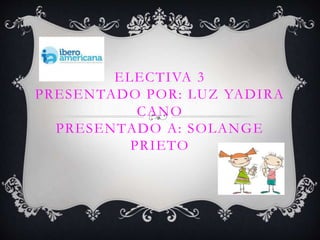 ELECTIVA 3
PRESENTADO POR: LUZ YADIRA
CANO
PRESENTADO A: SOLANGE
PRIETO
 