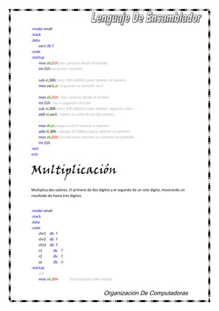 Lenguaje Ensamblador00