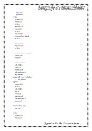 Lenguaje Ensamblador00