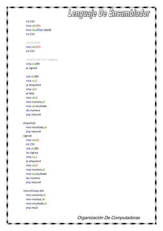 Lenguaje Ensamblador00