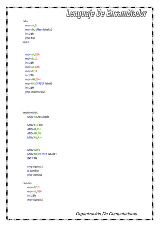 Lenguaje Ensamblador00