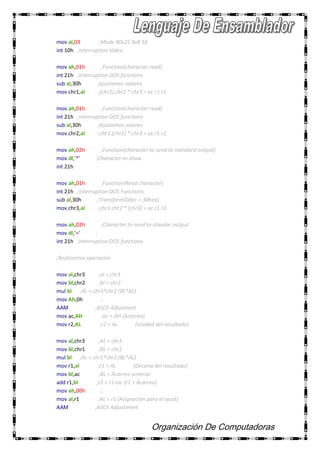 Lenguaje ensamblador
