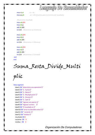 Lenguaje ensamblador