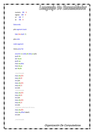 Lenguaje ensamblador