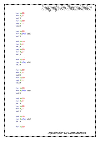 Lenguaje ensamblador