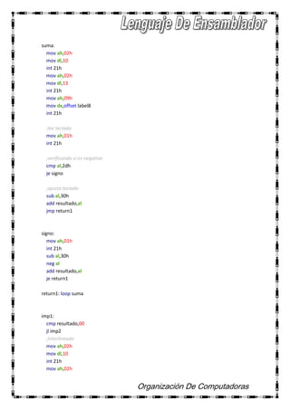 Lenguaje ensamblador