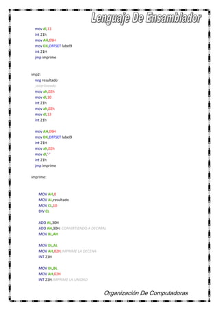 Lenguaje ensamblador