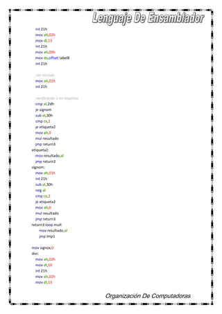 Lenguaje ensamblador