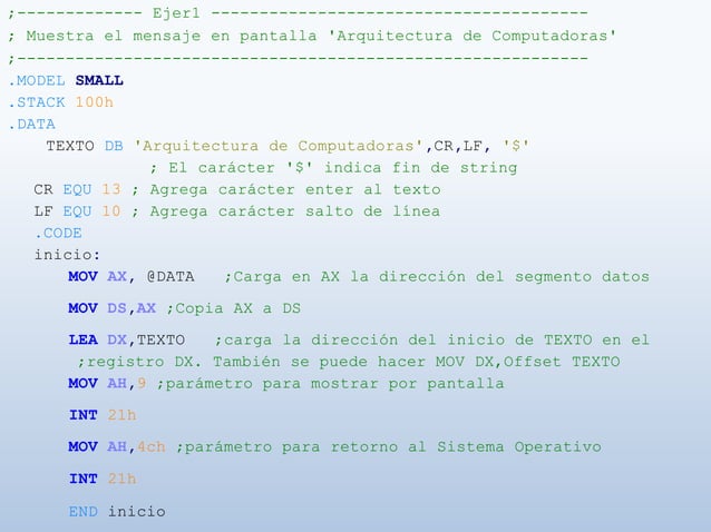 Lenguaje ensamblador | PPT