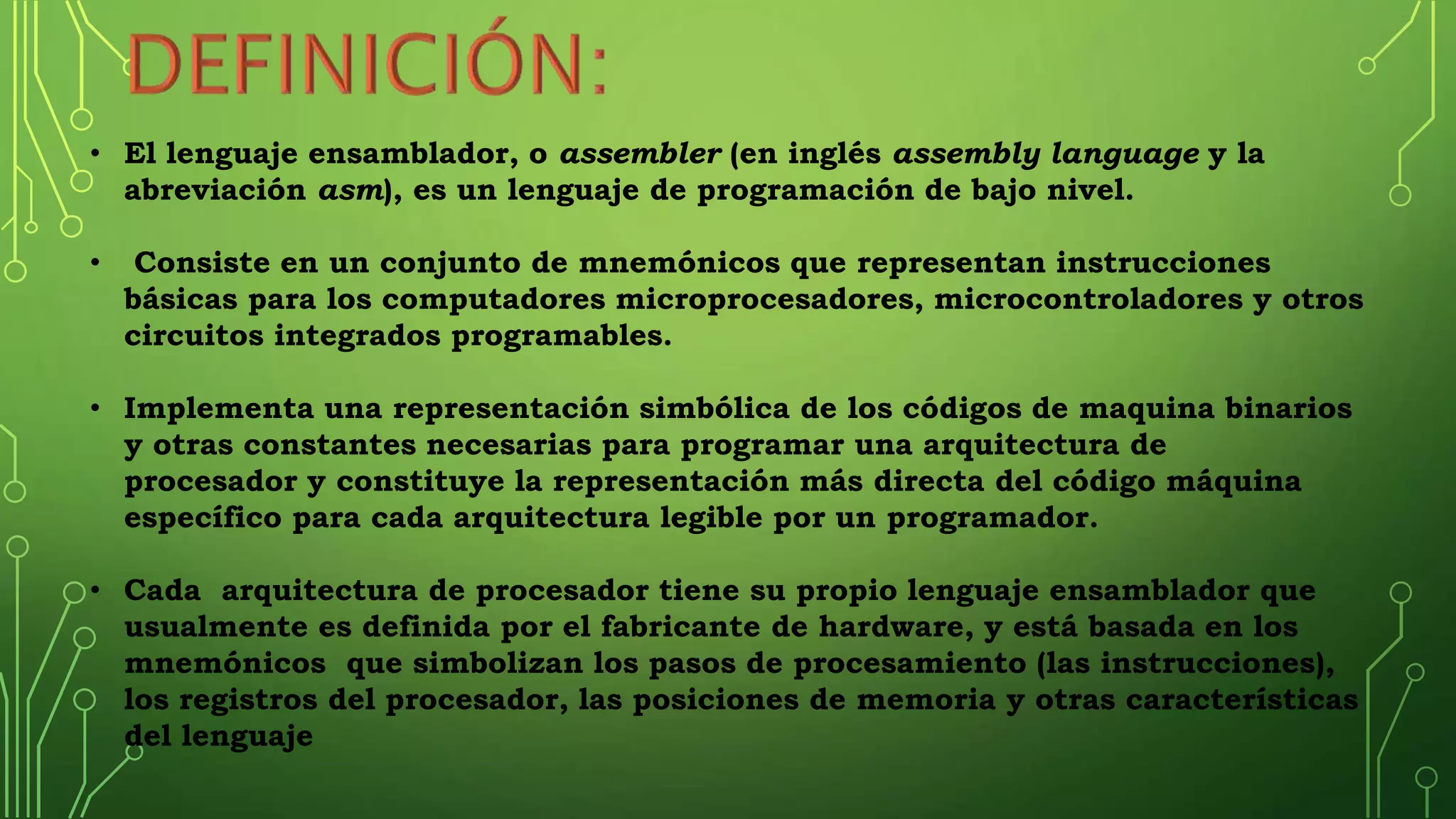 Lenguaje ensamblador | PPTX | Programming Languages | Computing