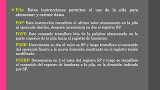 Pushf Lenguaje Ensamblador | PPTX
