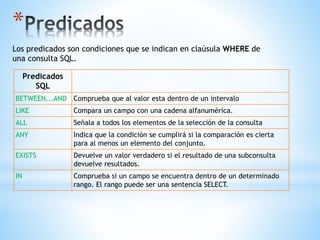 Lenguaje estructurado sql | PPTX