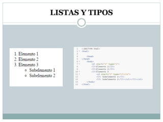 LISTAS Y TIPOS
 