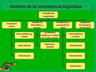 Ámbitos de la competencia lingüística
 