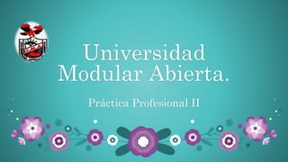 Universidad
Modular Abierta.
Práctica Profesional II

 