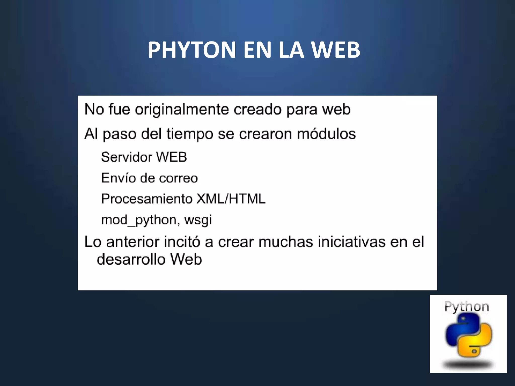 PHYTON EN LA WEB
 